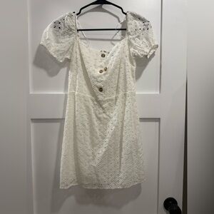 Blue Blush White Eyelet Mini Dress
